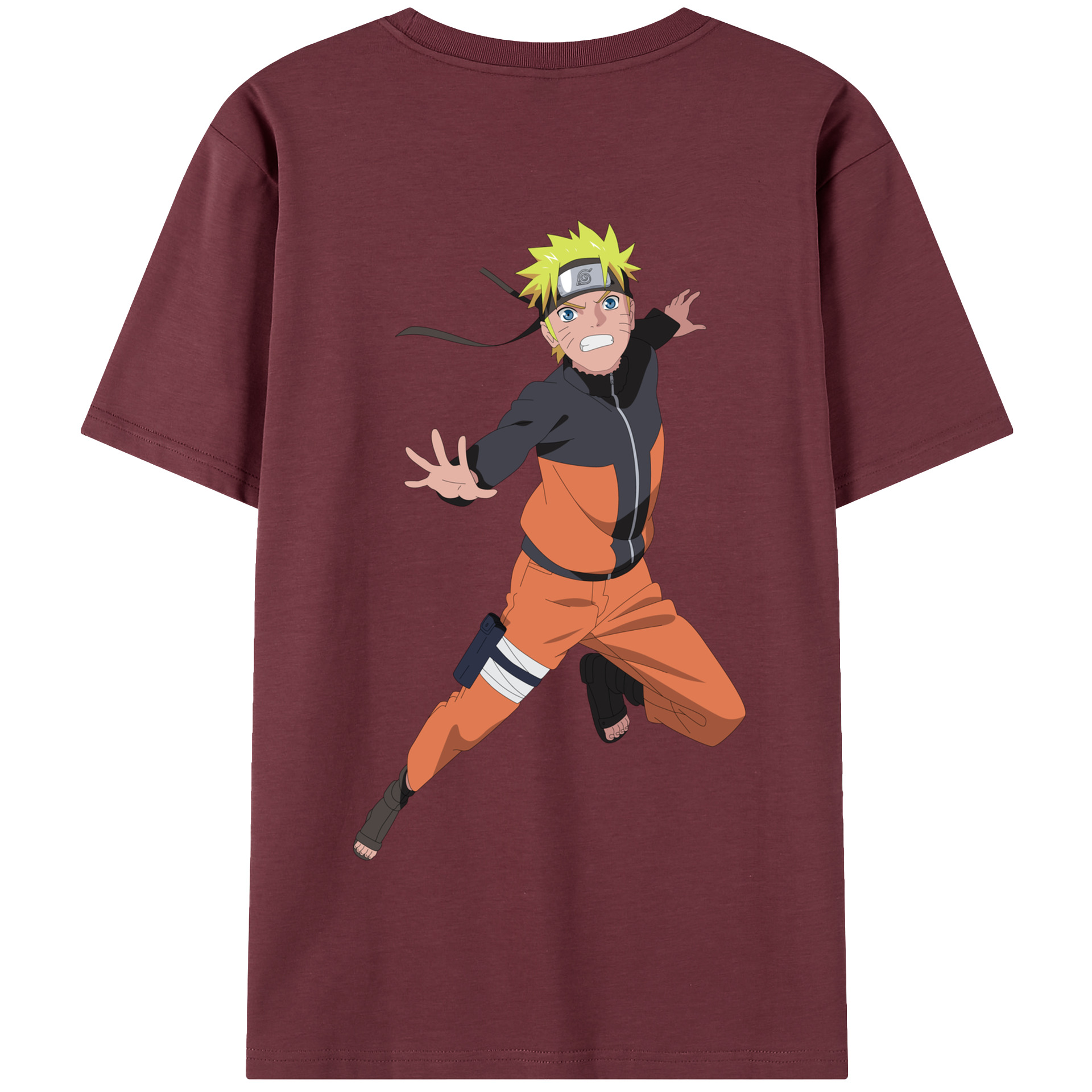 （画像用） NARUTO -ナルト- うずまき ナルト Uzumaki Naruto 綿100％半袖Tシャツ（背面プリント）